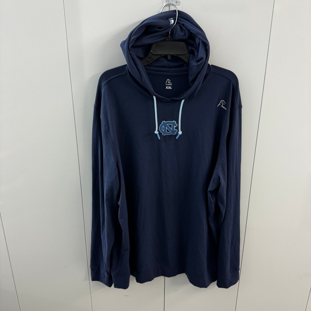 Rhoback UNC Tar Heels Performance Hoodie Mens XXL Navy Blue North Carolina Logo